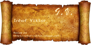 Inhof Viktor névjegykártya